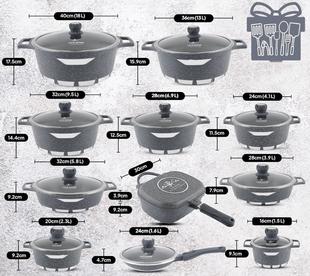 Set Pentole Antiaderenti ad Induzione A.M.C. 16 Pezzi 🥘