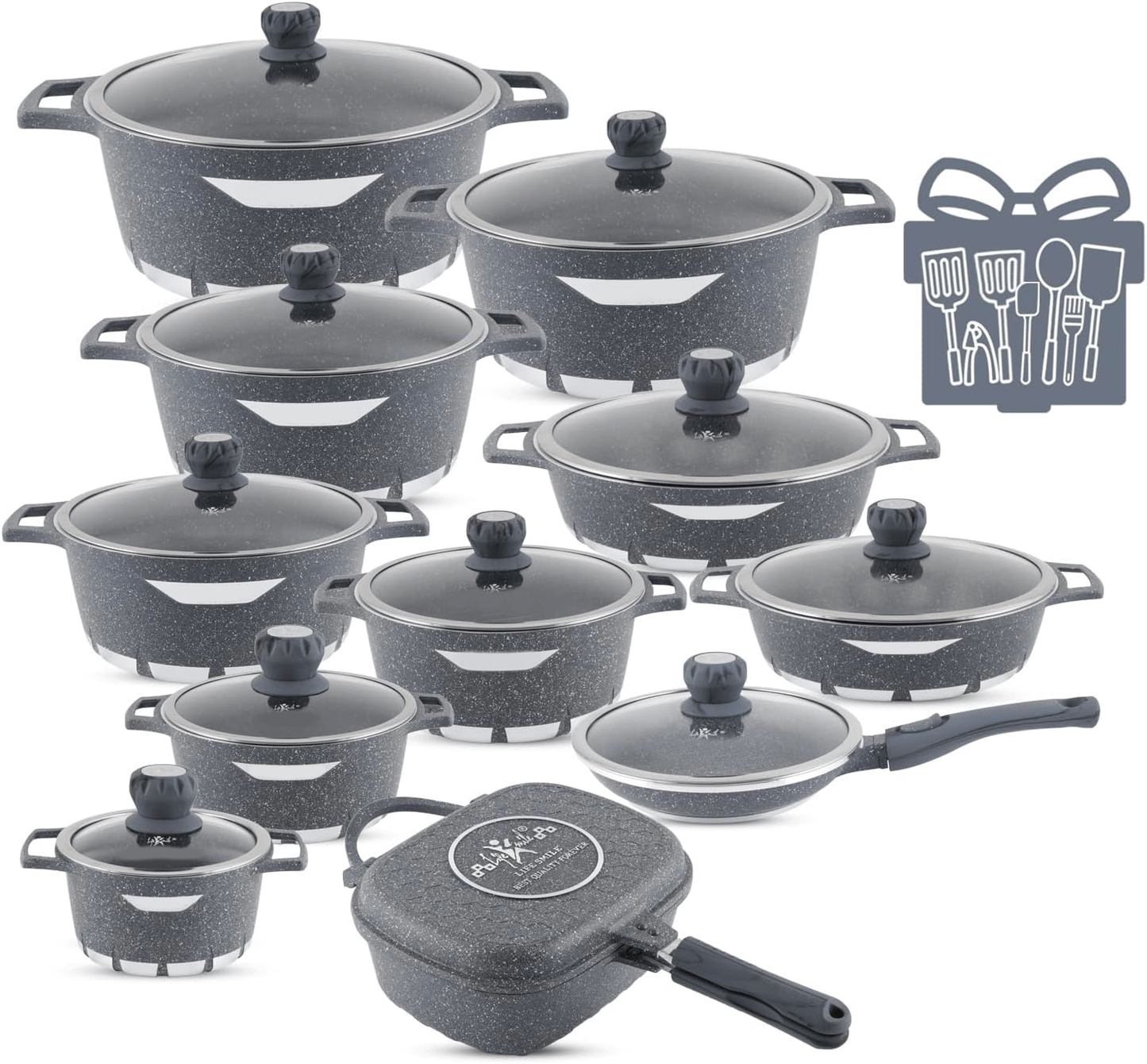 Set Pentole Antiaderenti ad Induzione A.M.C. 16 Pezzi 🥘